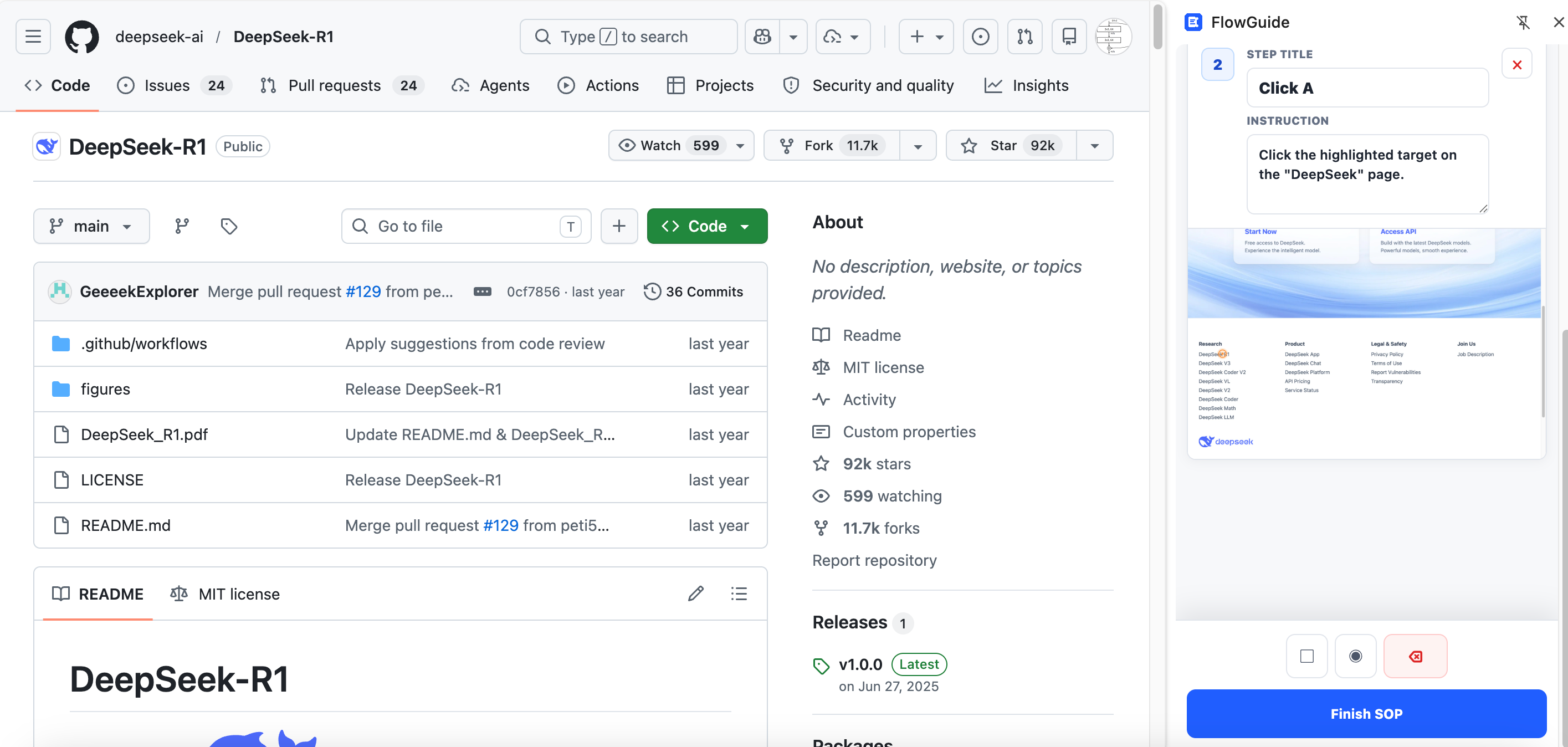FlowGuide step editor with title and instruction fields